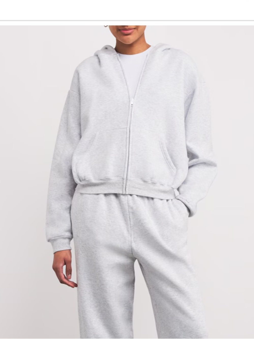 SKIMS Fleece Lounge Relaxed Hoodie | Light Heather Grey 2X flaw zipper see photo